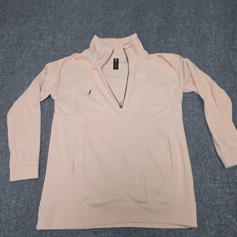 90 Degree By Reflex Womens XS Blush Pink Half Zip Pullover Sweatshirt High Neck